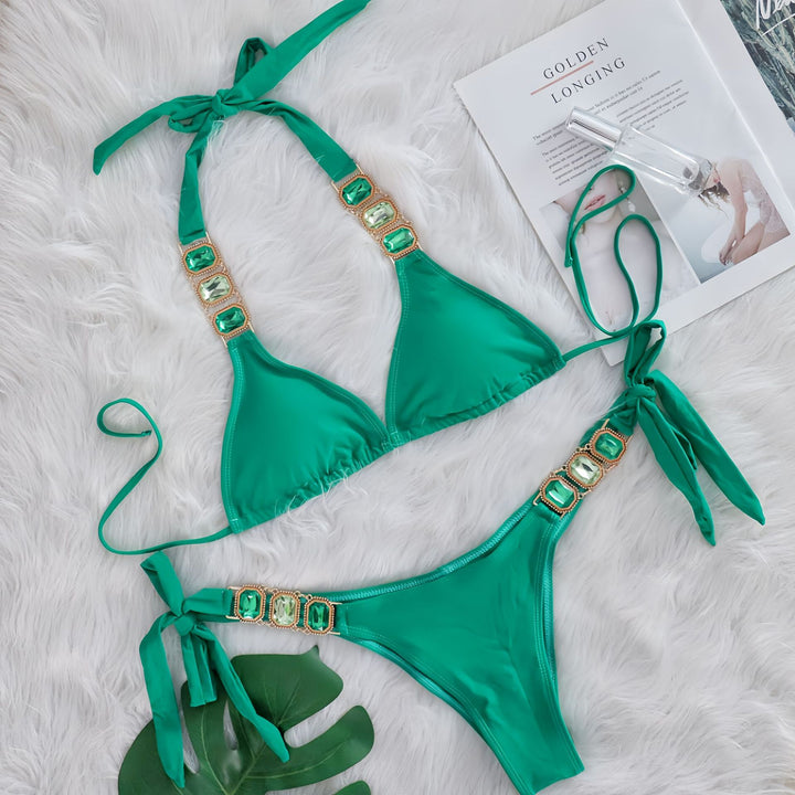 Dame Ornate Triangle Bikini Sæt Stilla