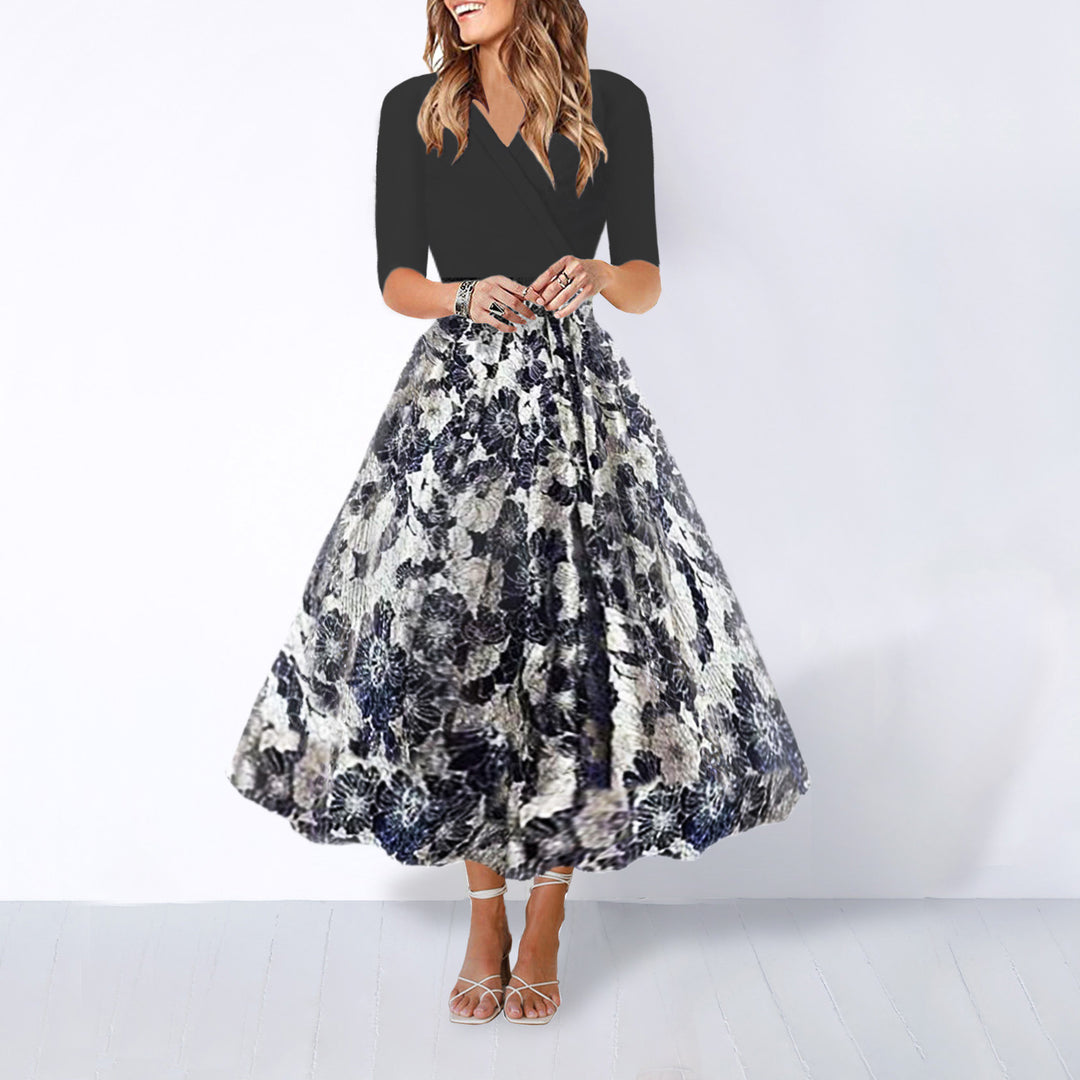 Dame Maxi-nederdel med florale detaljer og elegant snit Stilla
