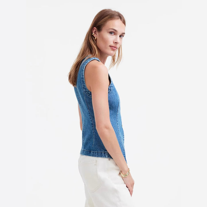 Damejeansvest i elegant snit Stilla