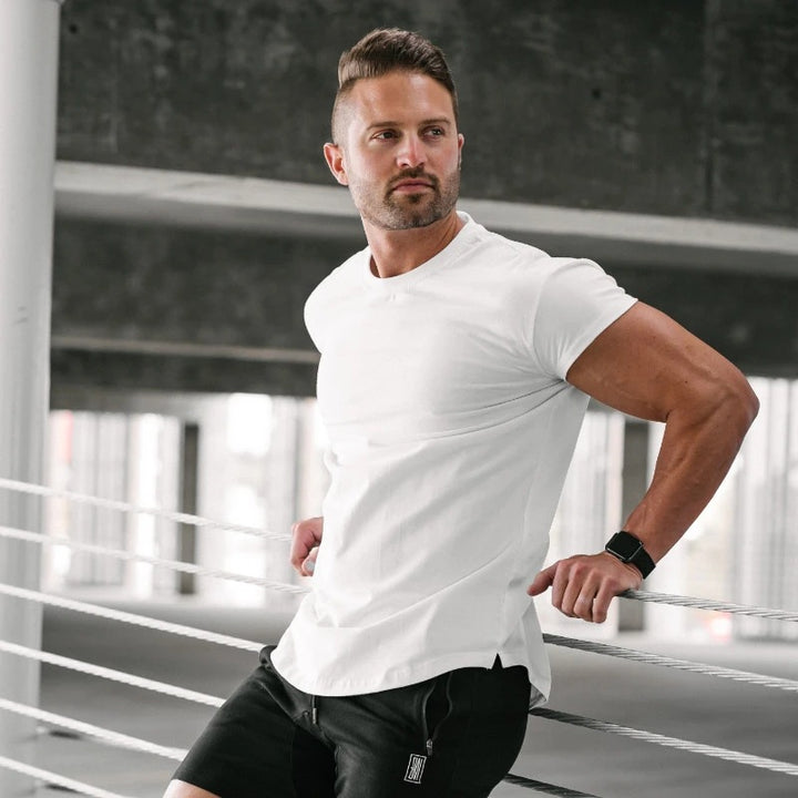 Herrer Slim-Fit T-shirt lavet af åndbart bomuldsblanding Stilla