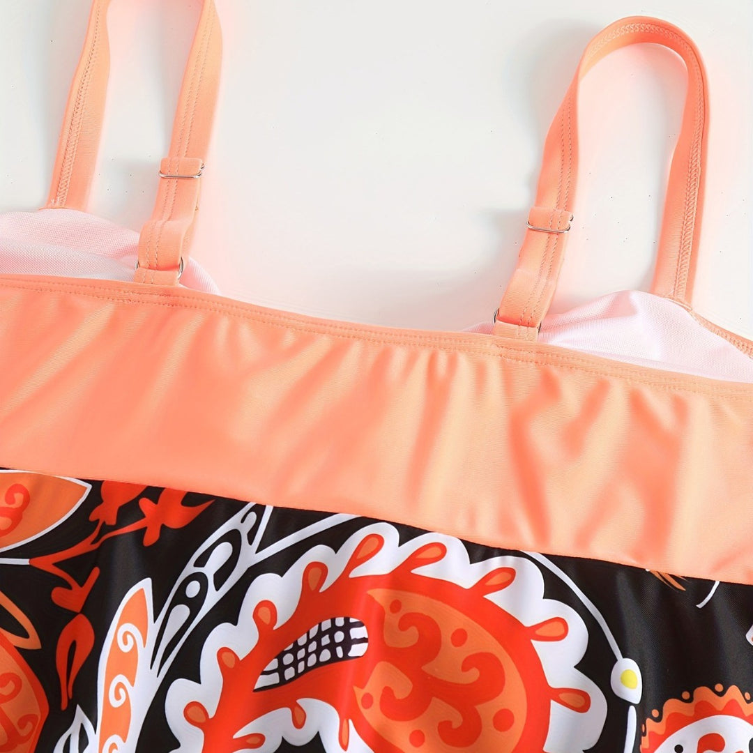 Dame Tankini Sæt med legende print og modige detaljer Skovae
