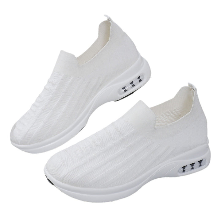 Dame Luftige Slip-On Sneakers med åndbart strikket overflade og stødabsorberende sål Stilla
