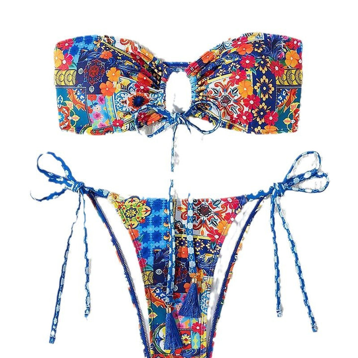 Dame Bandeau-bikini-sæt med legende design og udsøgte detaljer Stilla