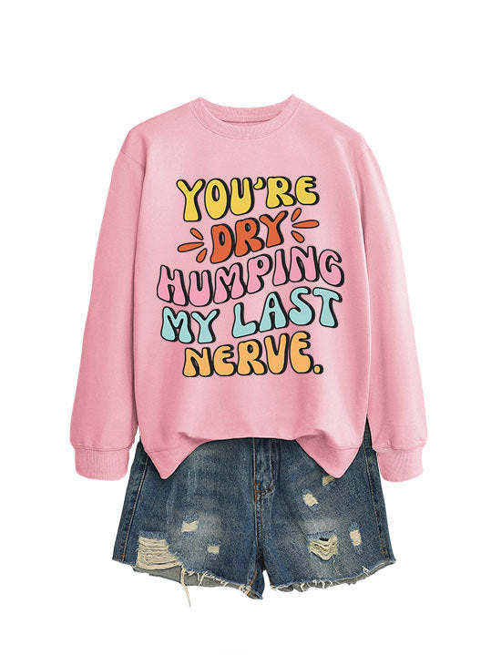 Kvinders sweatshirt med muntert tegneserie slogan og afslappet snit Stilla