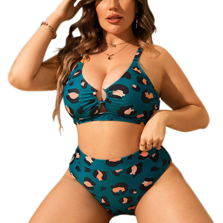 Dame bikini sæt med høj talje og raffinerede ruffles detaljer Skovae