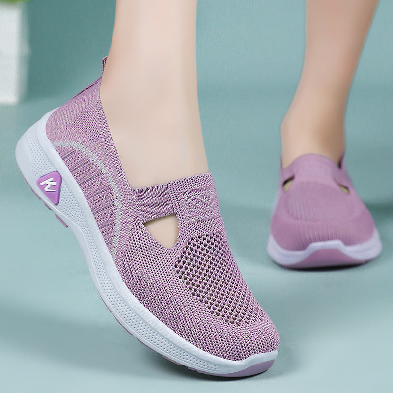 Dame Lettere og åndbare Sneakers med elastisk Slip-On Design Stilla