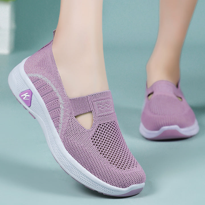 Dame Lettere og åndbare Sneakers med elastisk Slip-On Design Stilla