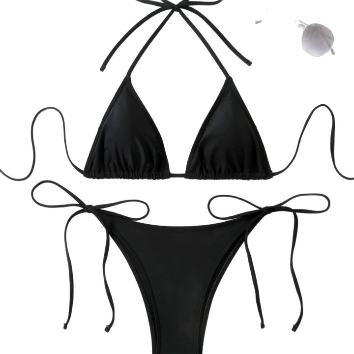 Dame triangelbikini med justerbare bindebånd Skovae