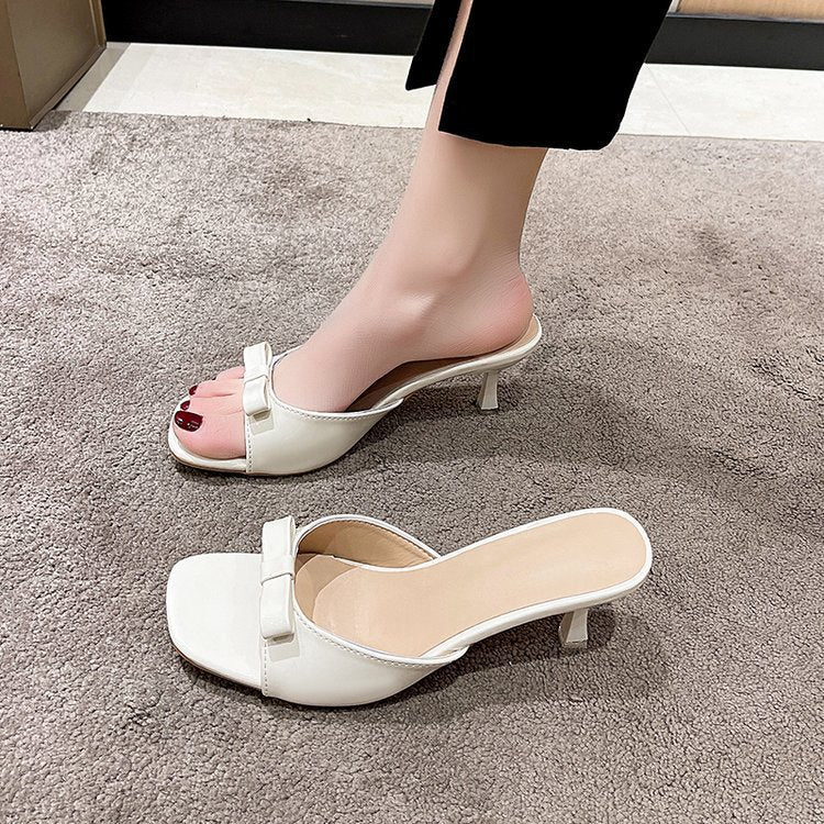 Dame Elegant Slingback Sandaler med dekorativt Bue-detalje og flot Hæl Stilla