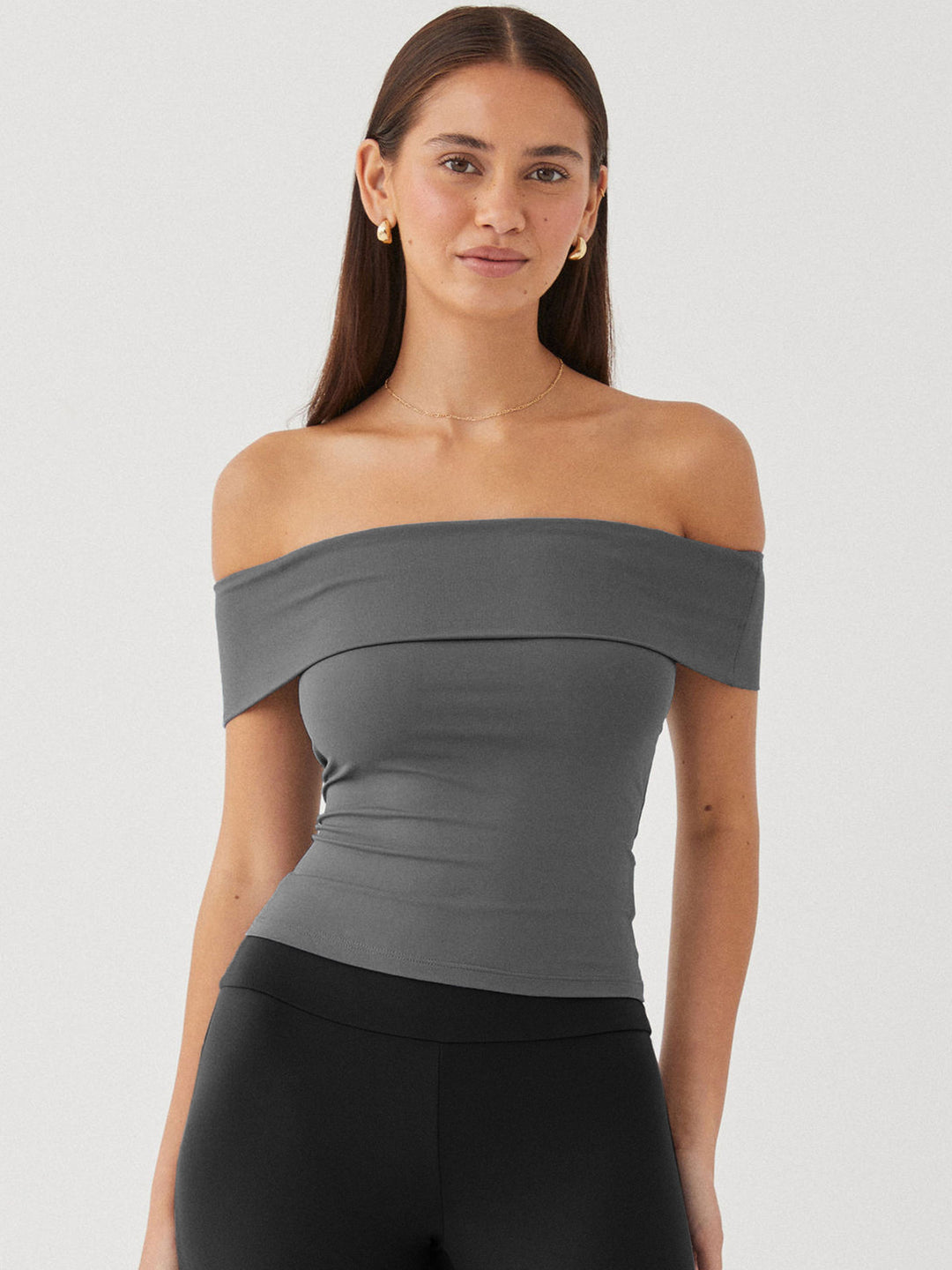Damer Off-Shoulder Top med figursyet snit Stilla