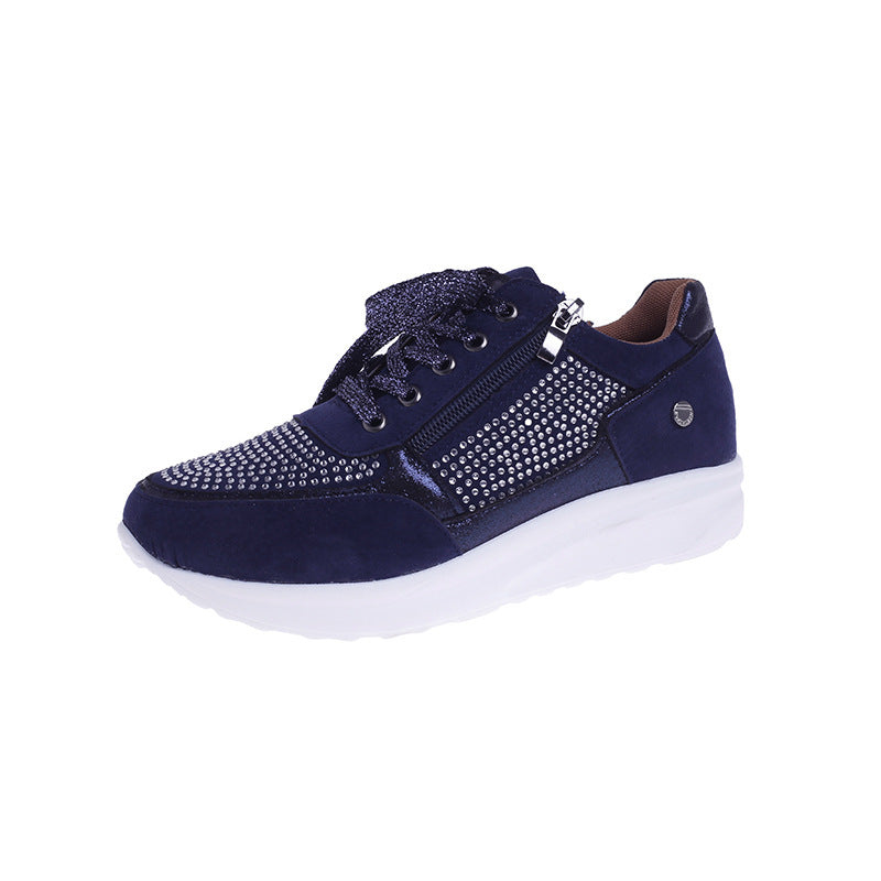 Dame mode Sneakers med glitrende accenter og komfortabel lynlås Stilla
