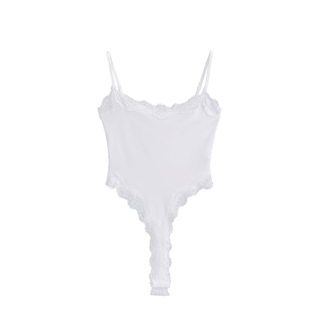 Dame Spids Bodysuit med fine Ruffle detaljer og justerbare stropper Stilla