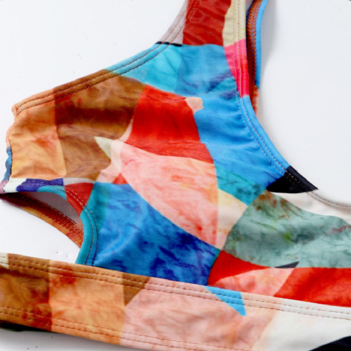 Dame Sport-Bikini med geometrisk design og brede stropper Skovae