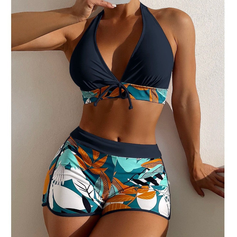 Dame Bikini sæt med højt skårede shorts Skovae