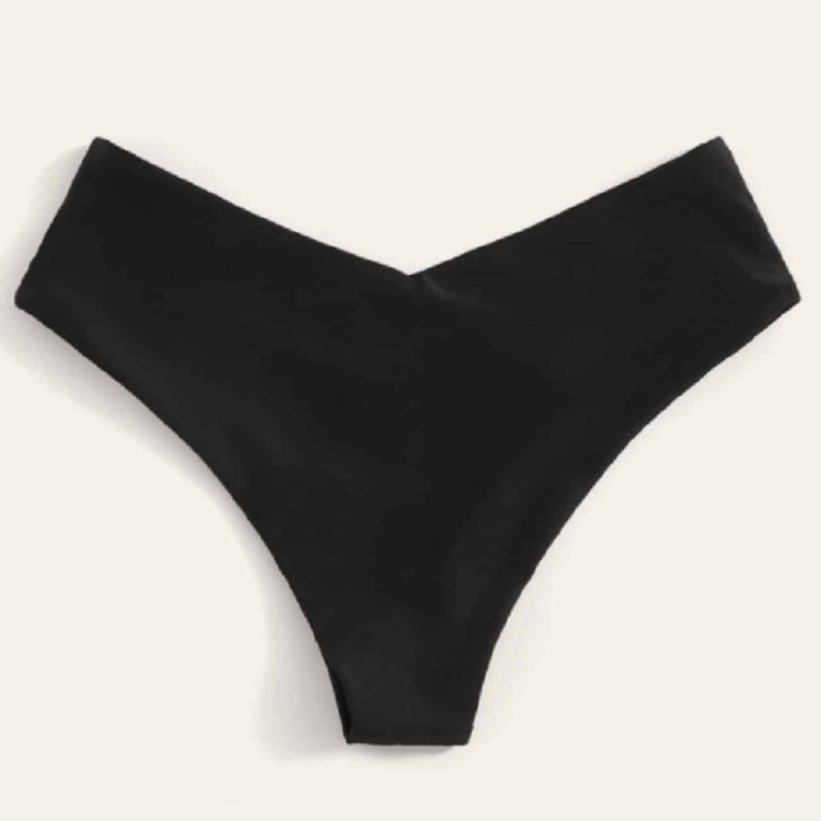 Dame bikini slip med høj talje og elegant V-udskæring Skovae