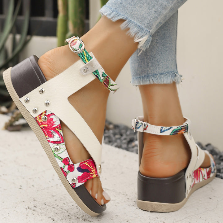 Dame komfortable sandaler med florale accenter Stilla