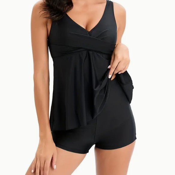 Dame Tankini med moderne A-linie snit og komfort shorts Stilla