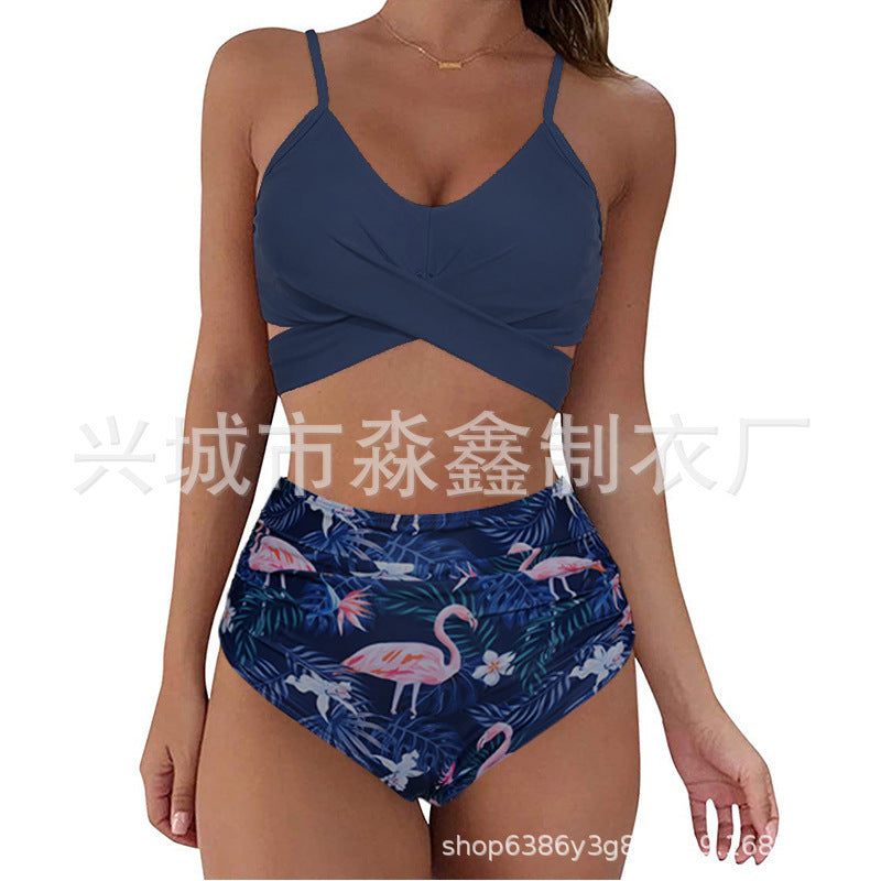 Dame Crop-Top bikini sæt med flettet design Skovae