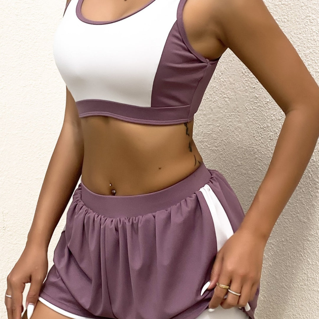Dame Sporty Crop-Top Kort Sæt Skovae