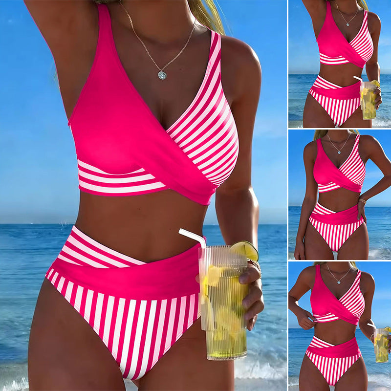 Dame Sporty To-delt Badedragt med Asymmetrisk Design Skovae