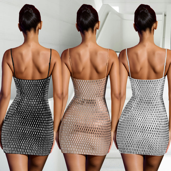 Dame Style-statement minikjole med eksklusive cut-out-detaljer og unikt geometrisk mønster Stilla