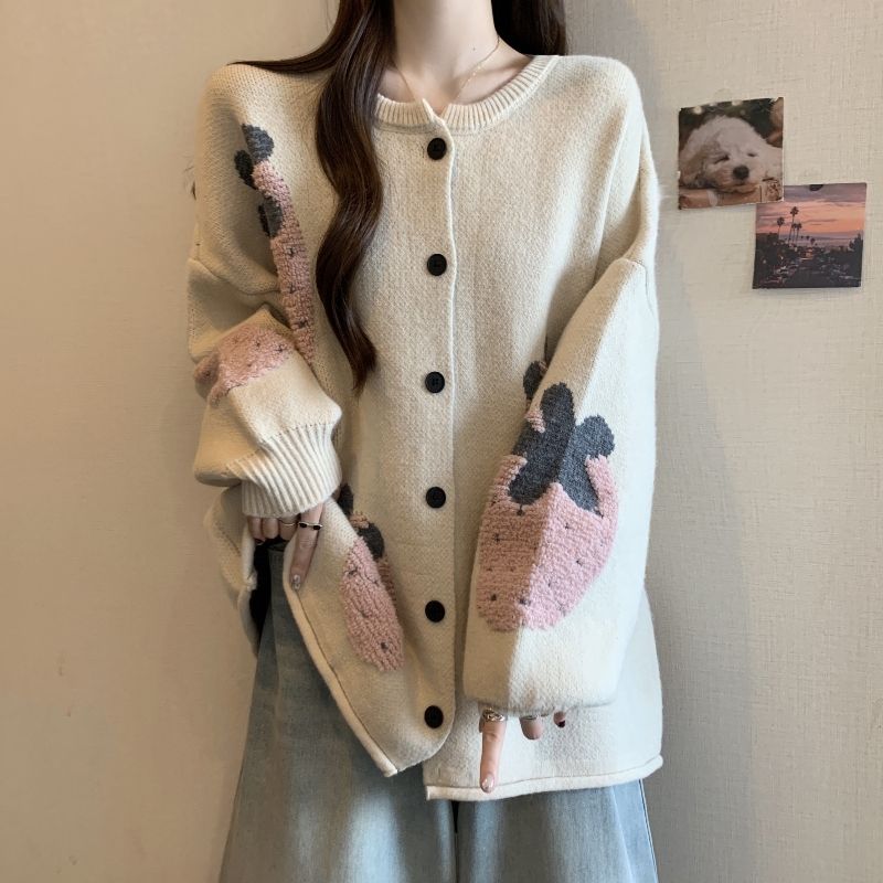 Kvinders cardigan med blomsterprint Stilla