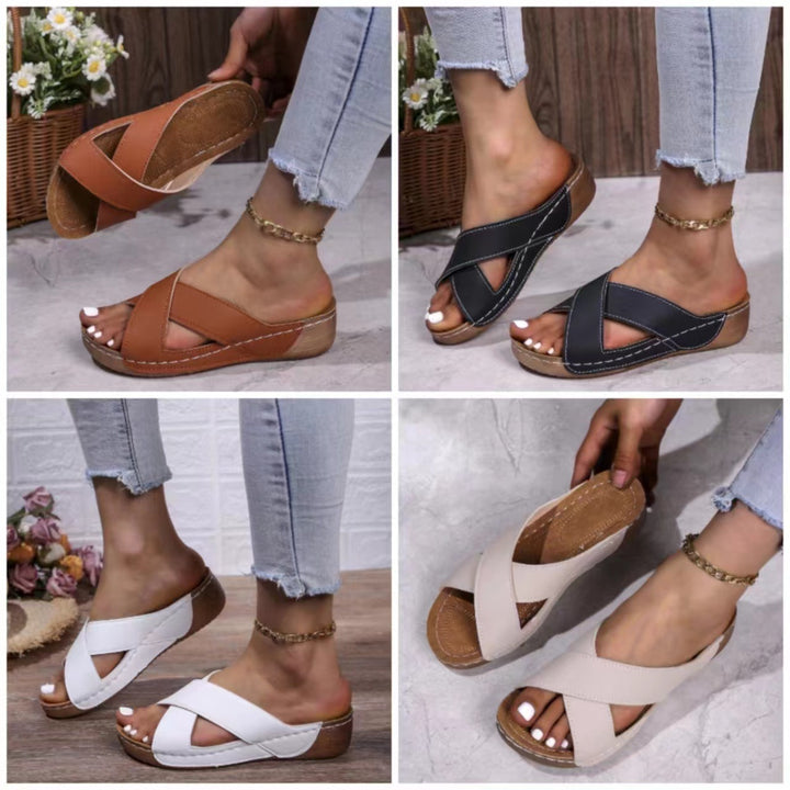 Dame Wedge-sandaler med moderne remdesign og ergonomisk fodbold Stilla