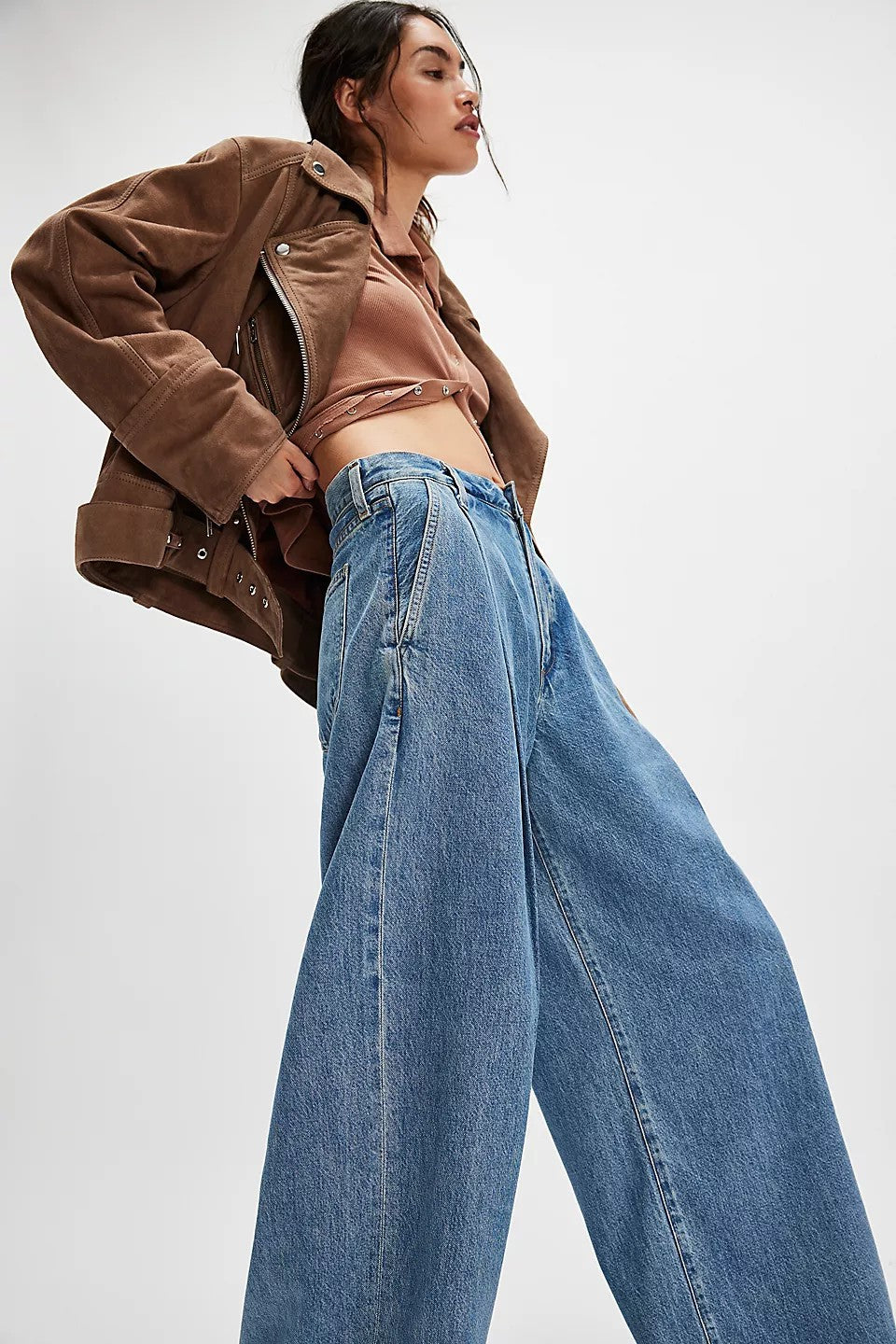 Damer Løst skårne højtaljede jeans med elegant snit og trendy design Stilla