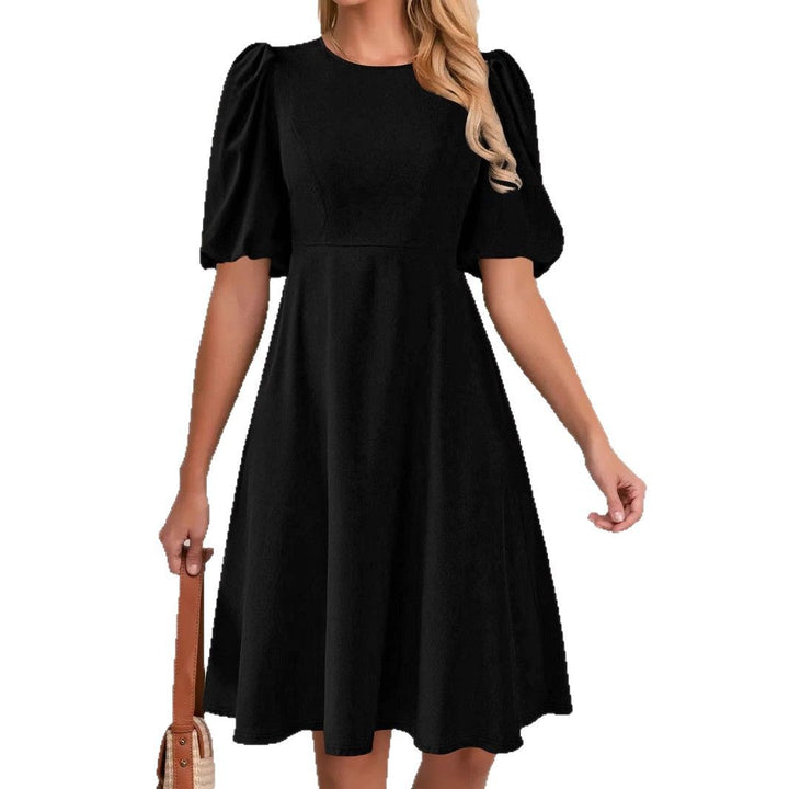 Dame Elegant Puffærmer A-linje Kjole Stilla