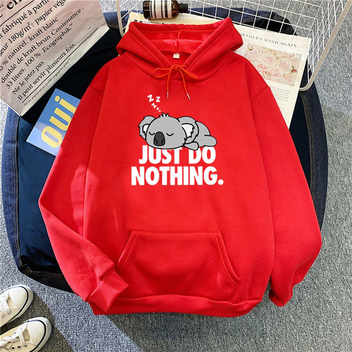 Dame hoodie med legende koala design og motiverende tekst Skovae