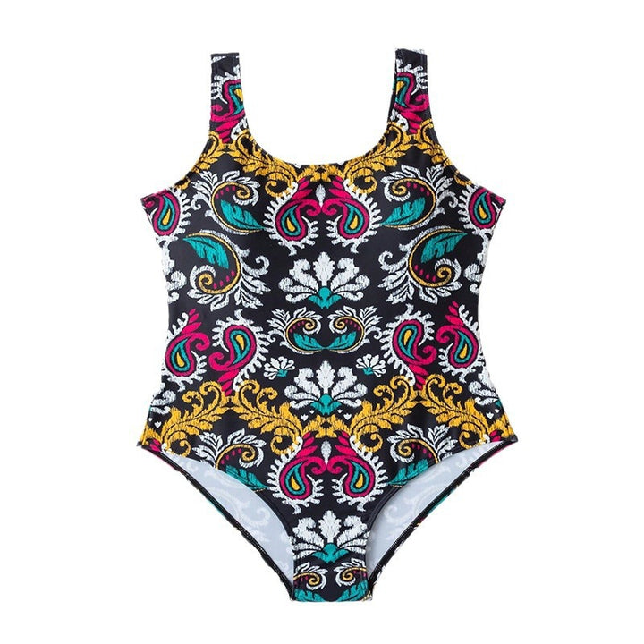 Dame én dele badebod med farverigt paisley design Skovae