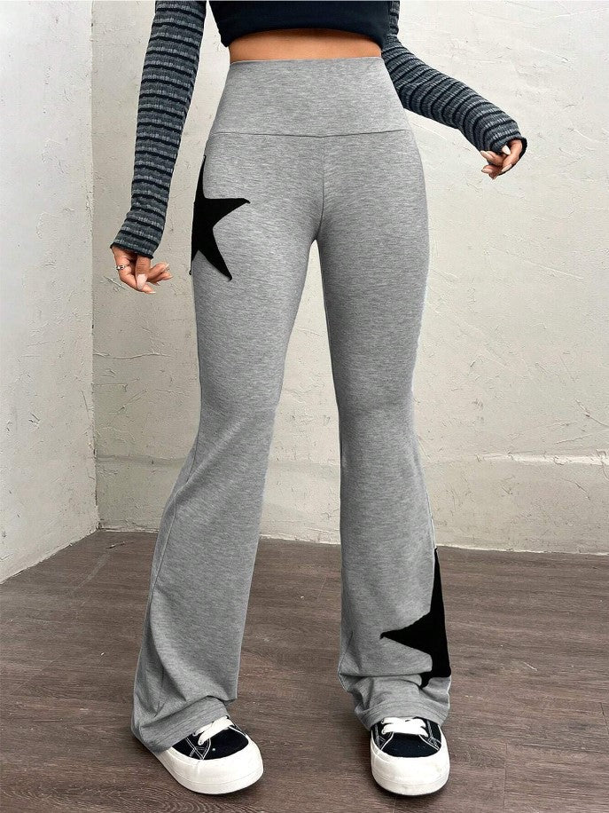 Dame lette Bootcut-Leggings med stjernemotiv Skovae