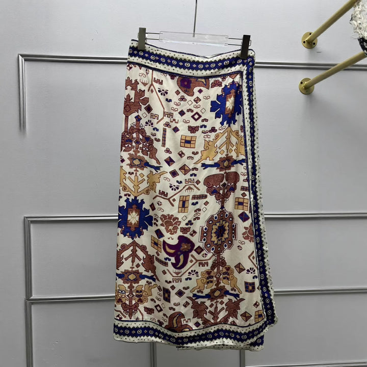 Dame Maxiskørt med kunstnerisk broderi og elegant kant Stilla