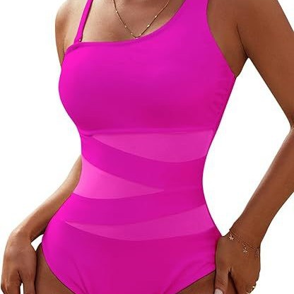 Dame Sporty Badedragt med unikke mesh-indsatser Stilla