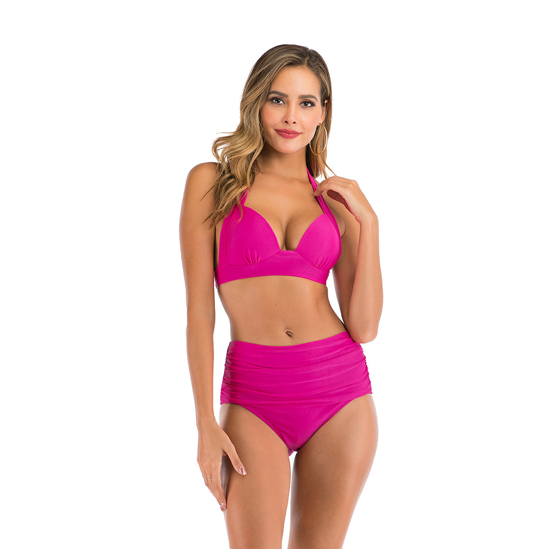 Damehøj talje bikini med floral design Skovae