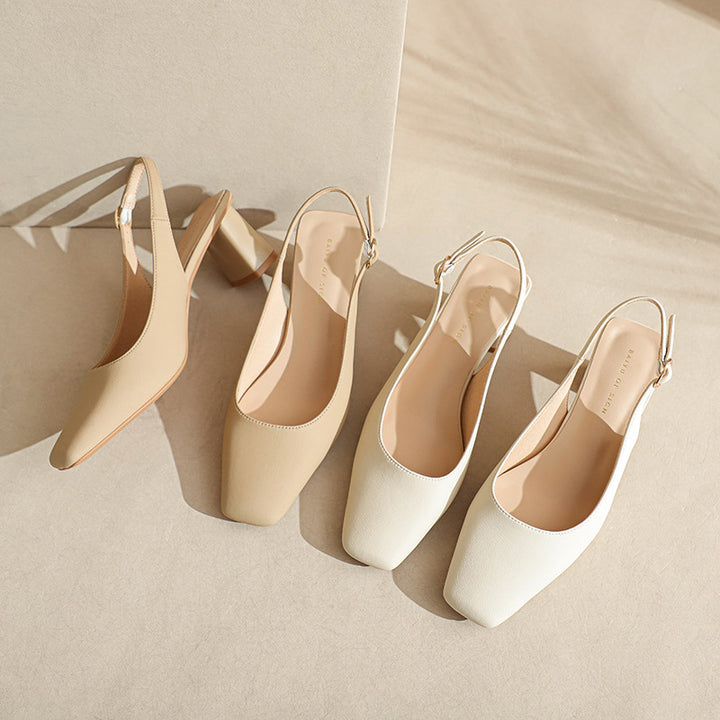 Dame Slingback Blokhæl Pumps Stilla