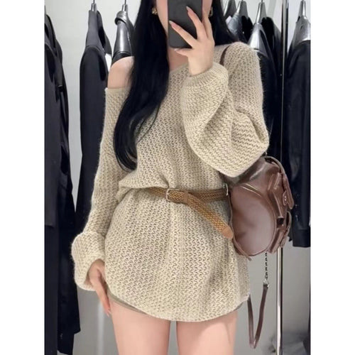 Kvinders striktrøje med off-shoulder design og løs pasform Stilla