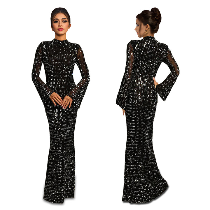Dame Glamourøst Aftenkjole med glitrende Rhinestone-applikationer Stilla