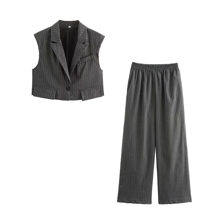 Femme skræddersyet nålestreg blazer vest Stilla