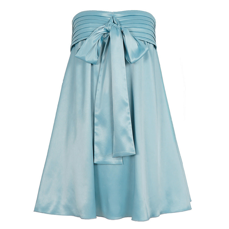 Damen eleganter Midirock mit gesmoktem Bund und losem Schnitt Skovae