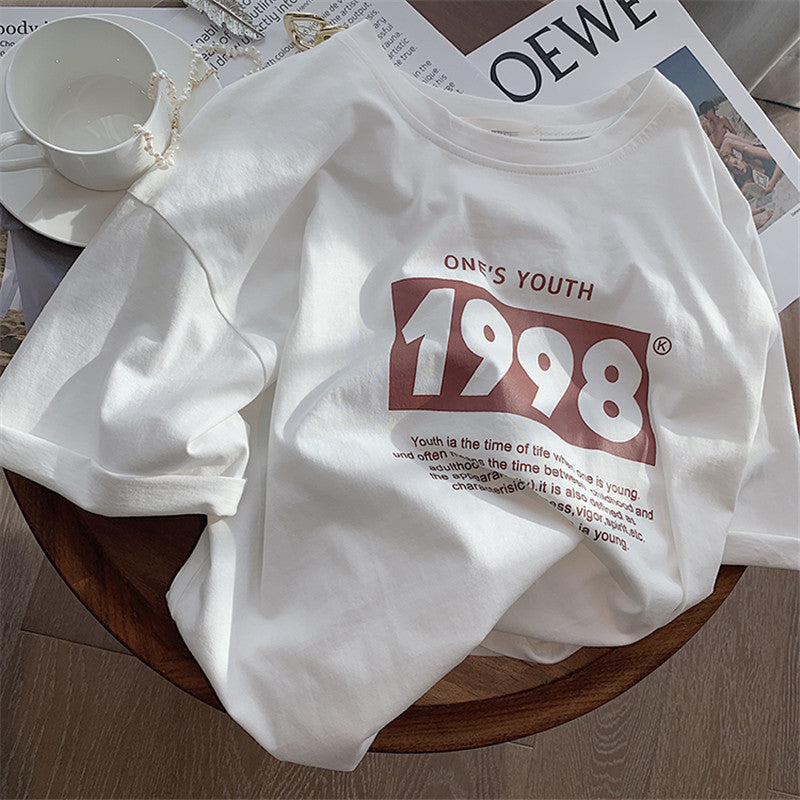Femme Vintage Grafisk Trykt T-Shirt Stilla