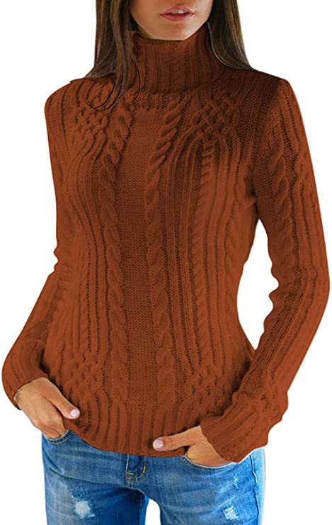 Dame sweater med ståkrave og struktureret strikdesign Stilla