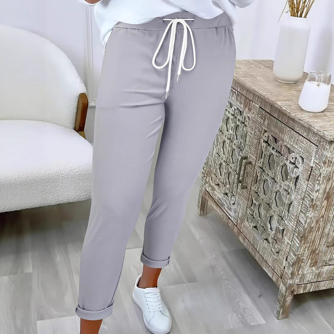 Dame Relaxed Fit Justerbar Talje Bukser Stilla