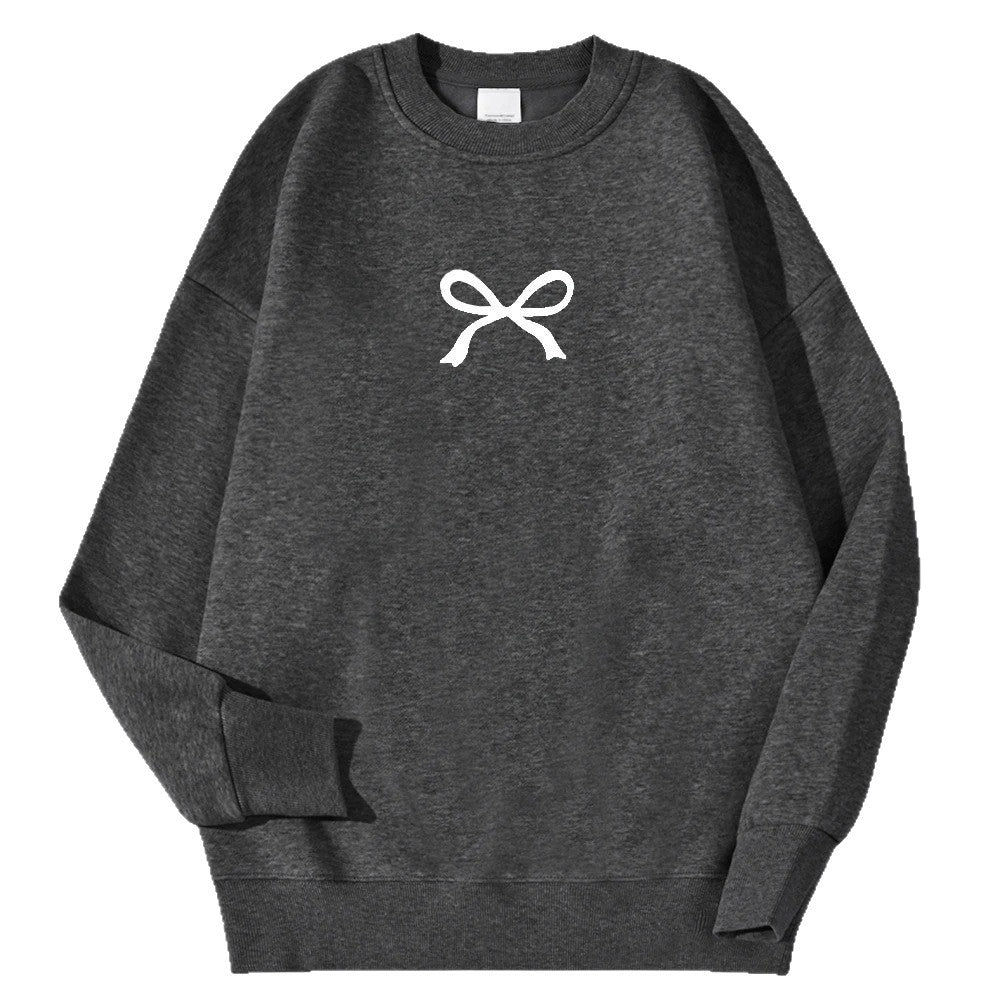 Kvinders hyggelige sweatshirt med fashionable bue motiv Stilla
