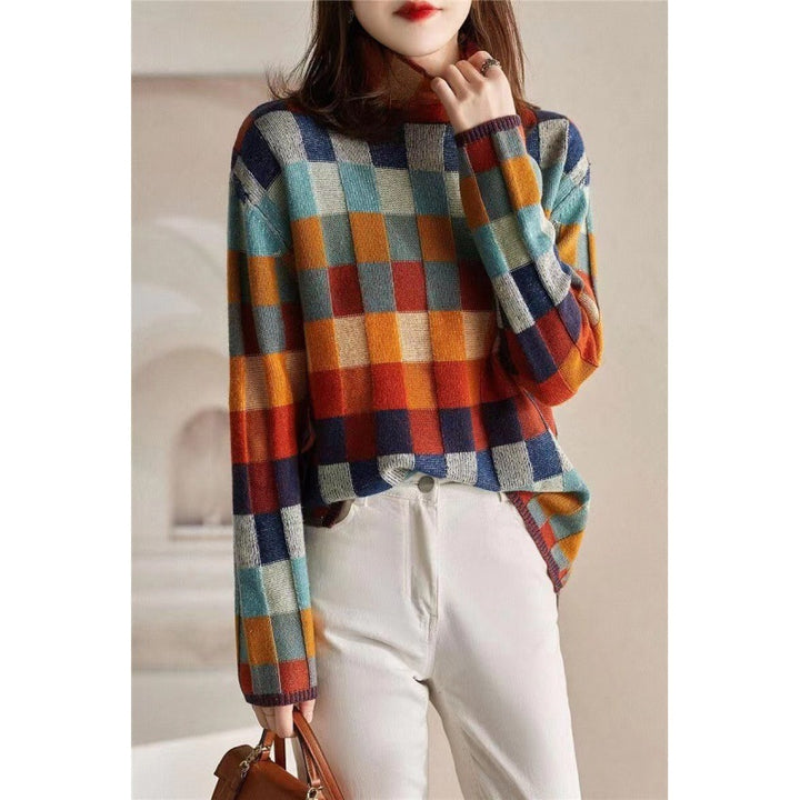 Kvinders oversized sweater i ternet mønster Stilla
