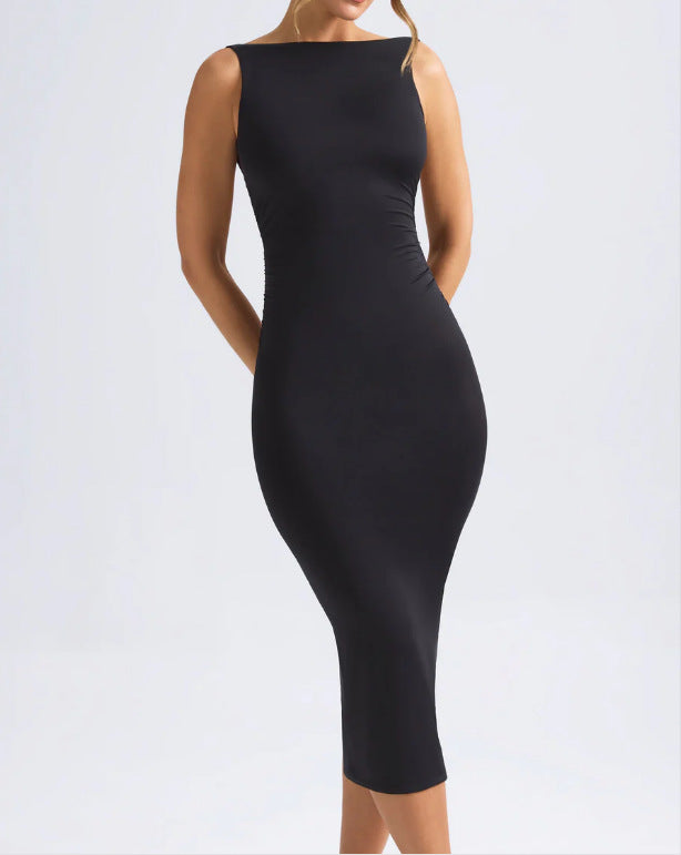 Dame Bodycon Kjole med elegant Ståkrave og smigrende Snit Stilla