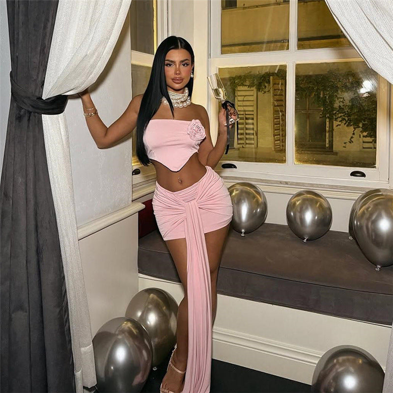 Dame Bandeau top og omslagskjørt sæt Stilla
