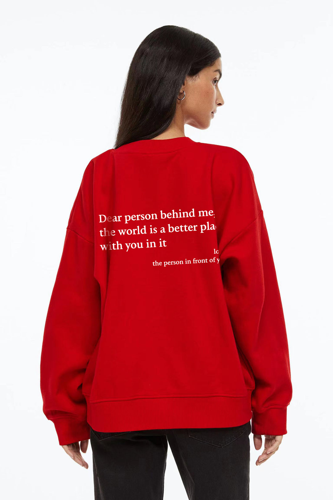 Kvinders sweatshirt med inspirerende skrift Skovae