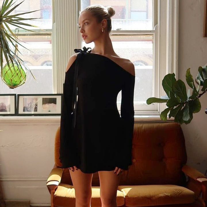 Dame Off-Shoulder Kjole med lange ærmer Stilla