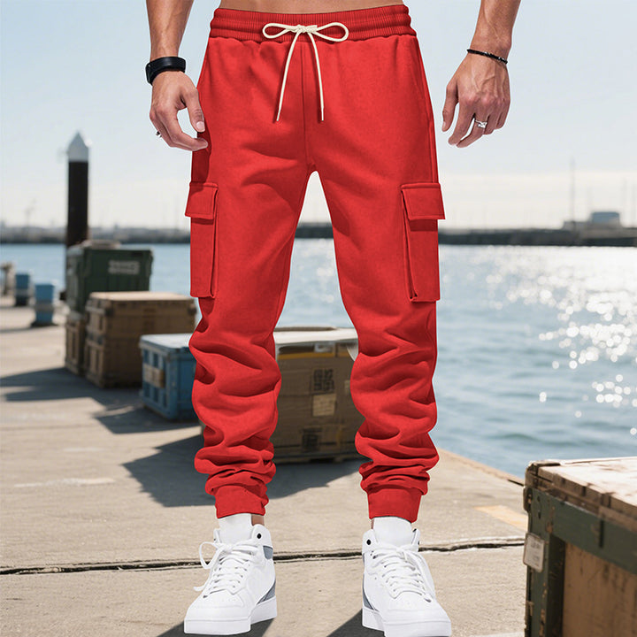 Herrer Cargo-joggingbukser med elastisk linning og funktionelle lommer Stilla
